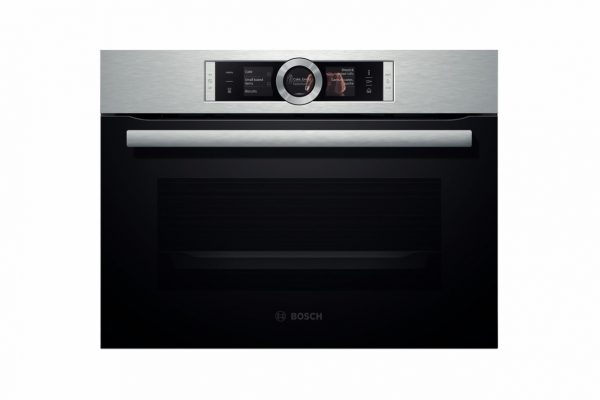Компактный встраиваемый духовой шкаф с пароваркой BOSCH CSG656BS1; нержавеющая сталь