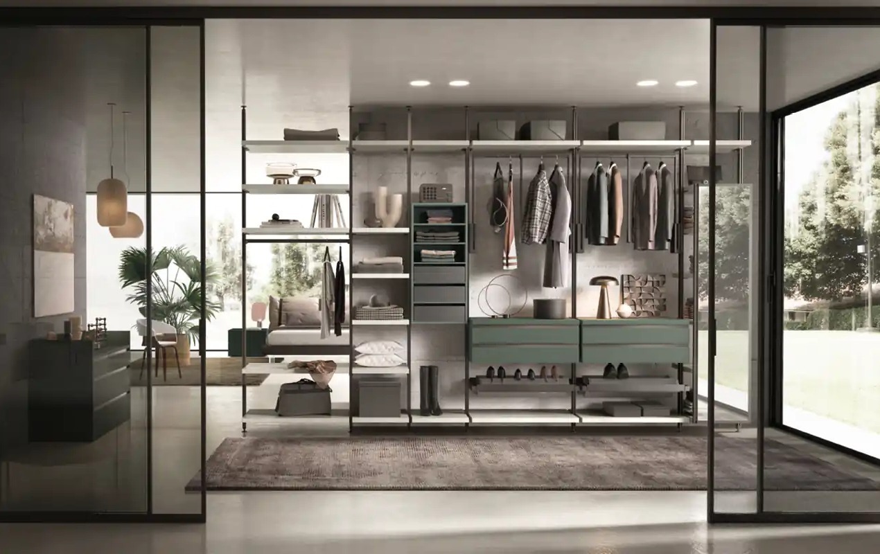 Гардеробные системы OMNIA Cabina Con Montanti от Moretti Compact