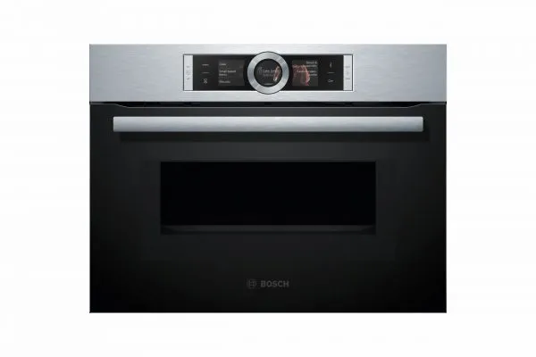 Встраиваемый компактный духовой шкаф с микроволновой печью BOSH CMG676BS1; 60 х 45 см; нержавеющая сталь